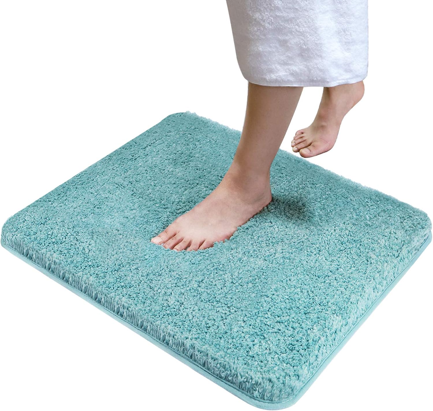 Tuddrom Microfiber Bathroom Rugs,Soft Absorbent Bath Rug,Non-Slip Machine Washable Mat for Bathroom,Tub,Shower(24x20 inches,Blue)