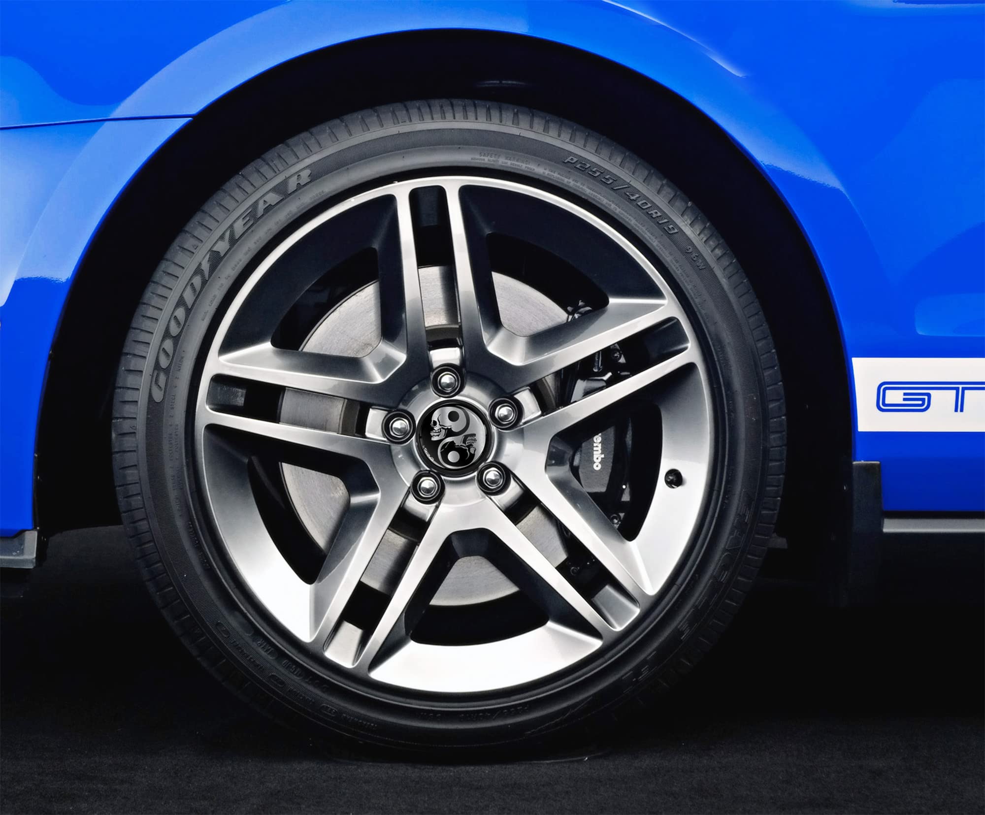 Compatible With Ford Wheel Center Caps Alloy Hub Centre Rim Cover Badge 54mm Skull Toxic CF 37