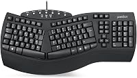 Perixx PERIBOARD-512 Nagy Méretű Ergonomikus Vezetékes USB Billentyűzet Windows Rendszerhez - Fekete, AZERTY, 7 Multimédia Gombbal 1