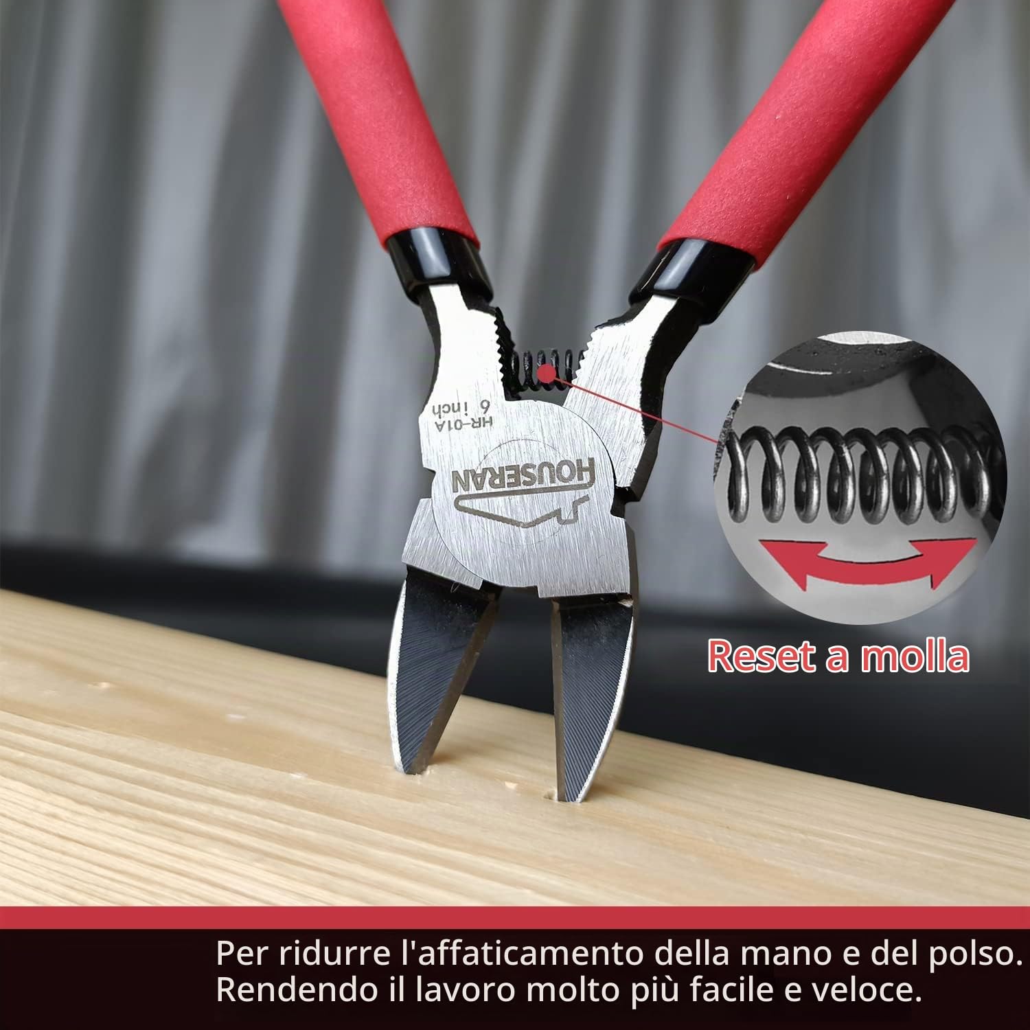 Tronchesi Laterali, 150 mm, Rosso, 10 Pezzi | Manico antiscivolo per una presa sicura, taglio preciso per bricolage e uso quotidiano