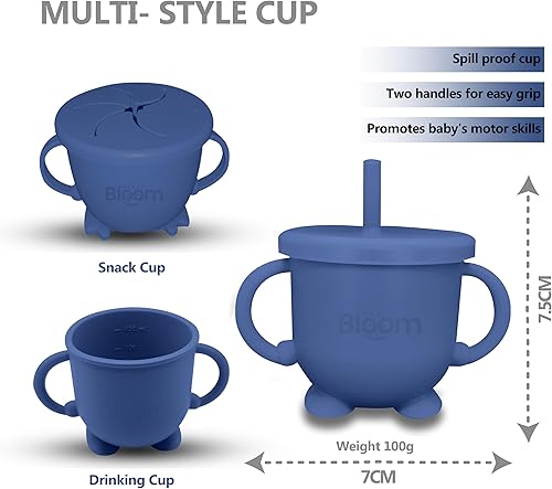 Miniatura 5 de Juego de alimentación de silicona para bebés, juego de suministros de destete para bebés, juego de platos de autoalimentación para niños pequeños