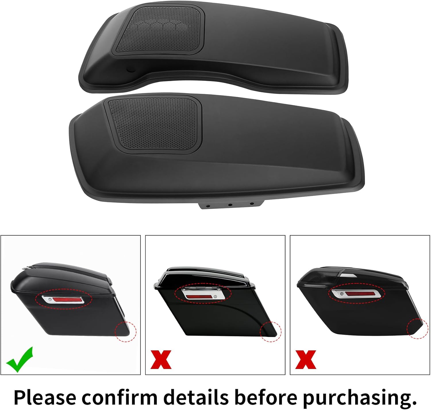 TCMT Saddlebag Lids 6" X 9" Speakers Grill Fits For Harley 2014-2024 Touring Road King CVO Road Glide Electra Street Glide