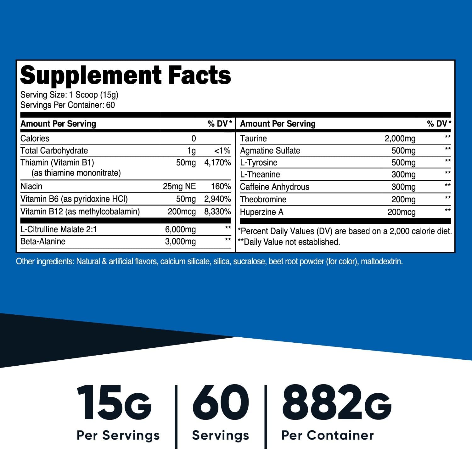 Nutricost Pre-Workout Powder Complex, Fruit Punch, 60 Servings, Vegetarian, Non-GMO and Gluten Free