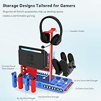 Vista 2 de Sonicgrace Base de carga con interruptor RGB para Nintendo Switch y joycons OLED, base de cargador para juegos, base de TV, controlador Pro