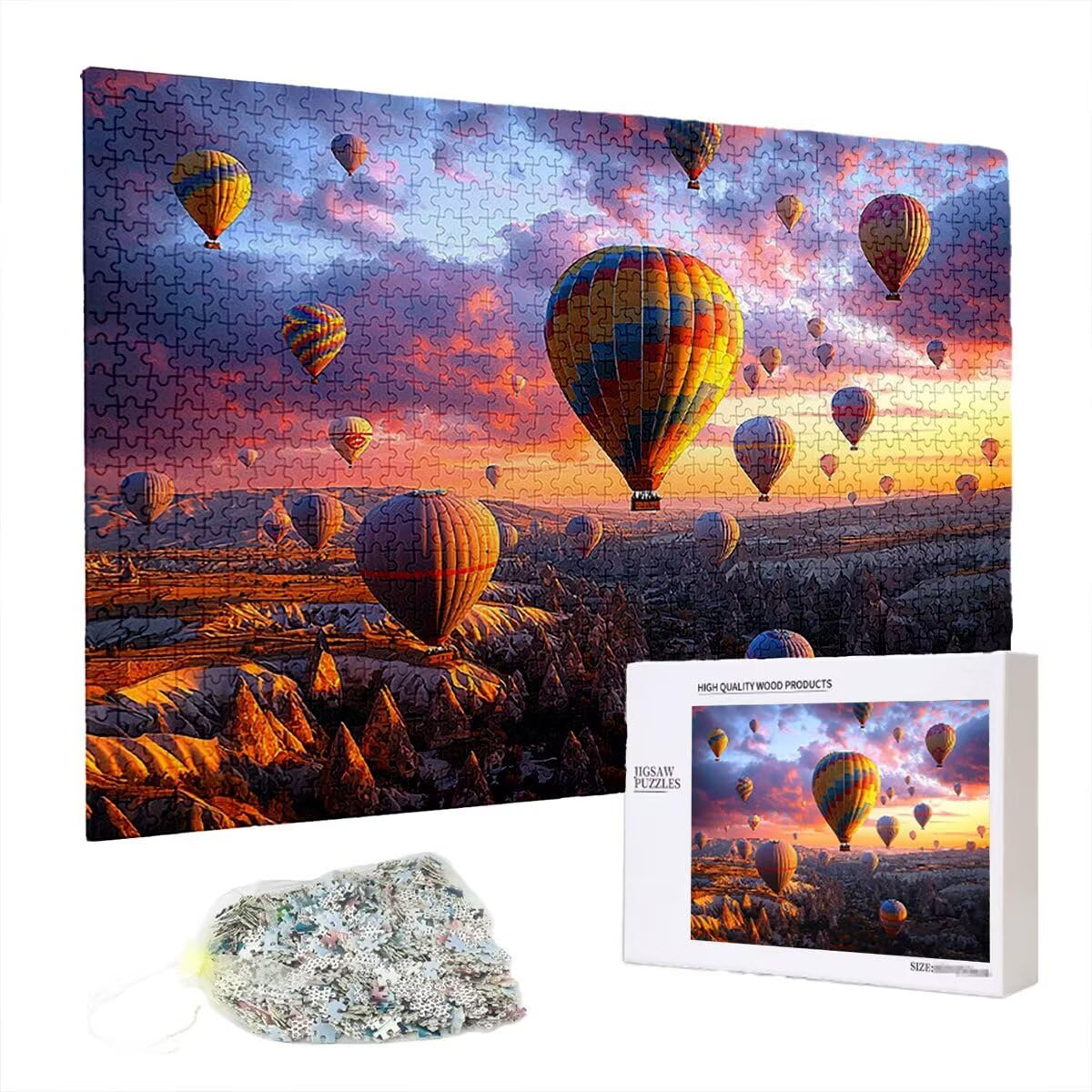 Puzzle 5000 elementów, Turcja, zachód słońca, 5000 elementów, drewniane puzzle dla dorosłych, trudna łamigłówka, gra logiczna dla całej rodziny, drewniane puzzle, dekoracja salonu, prezenty, Q-36