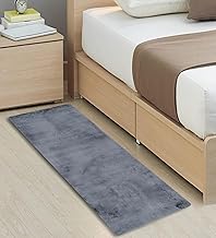 Pano Fur Stylish Anti -Skid Backing Super Soft Runner for Bathroom, Kitchen & Living Room Runner, Anti -Skid, Bedside Runner for Bedroom, Floor, Home Decoration, Cashmere 50X150 Cm, Middle Grey