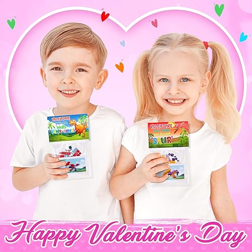 Miniatura 6 de Asoulin Recuerdos de fiesta para niños, paquete de 24 juguetes de bloques de construcción de dinosaurios con tarjetas de regalo para niños, aula,