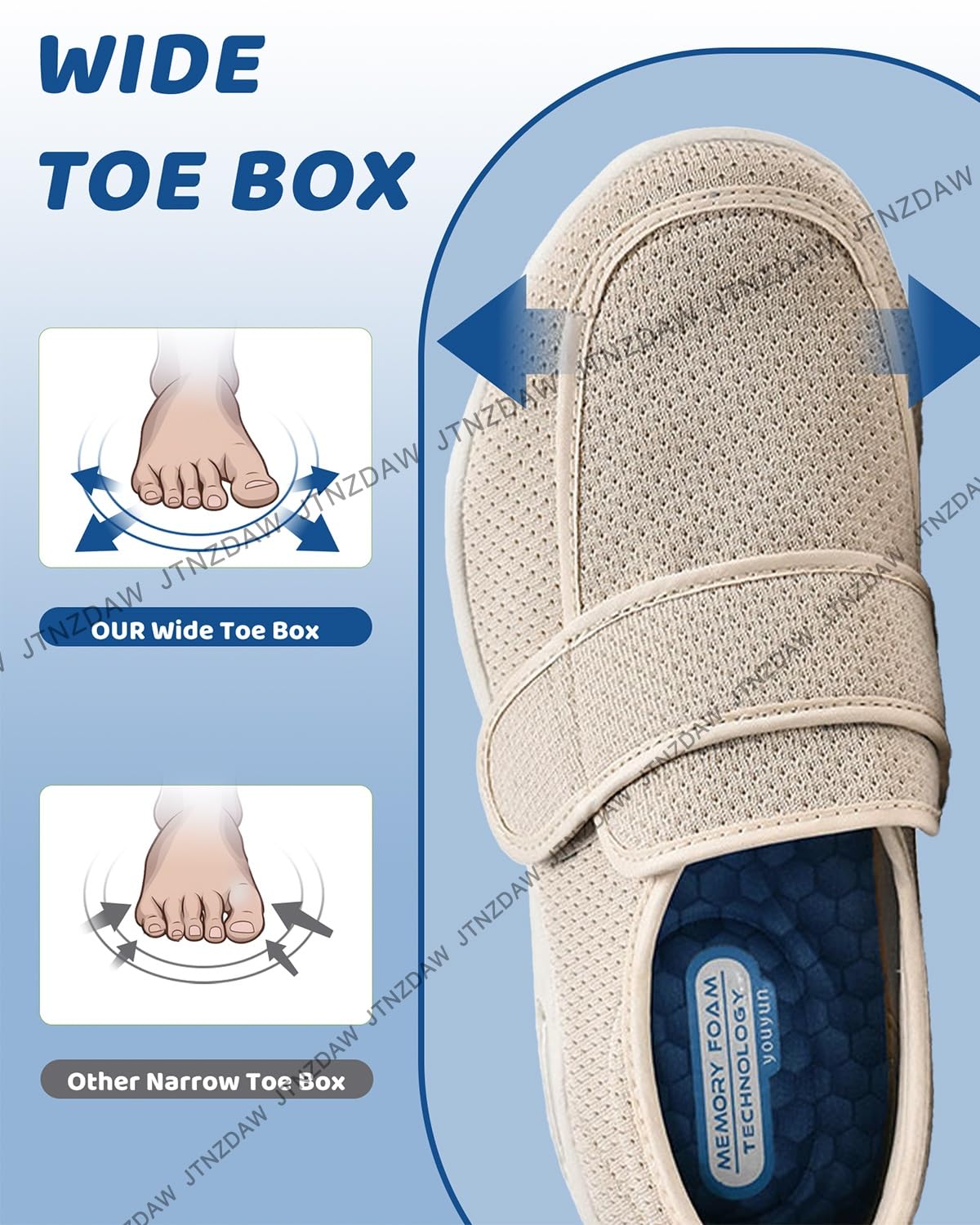 Scarpe per Diabetici Uomo Estive piedi gonfi memory foam uomo Sanitarie Comode Anziani Piedi Gonfi