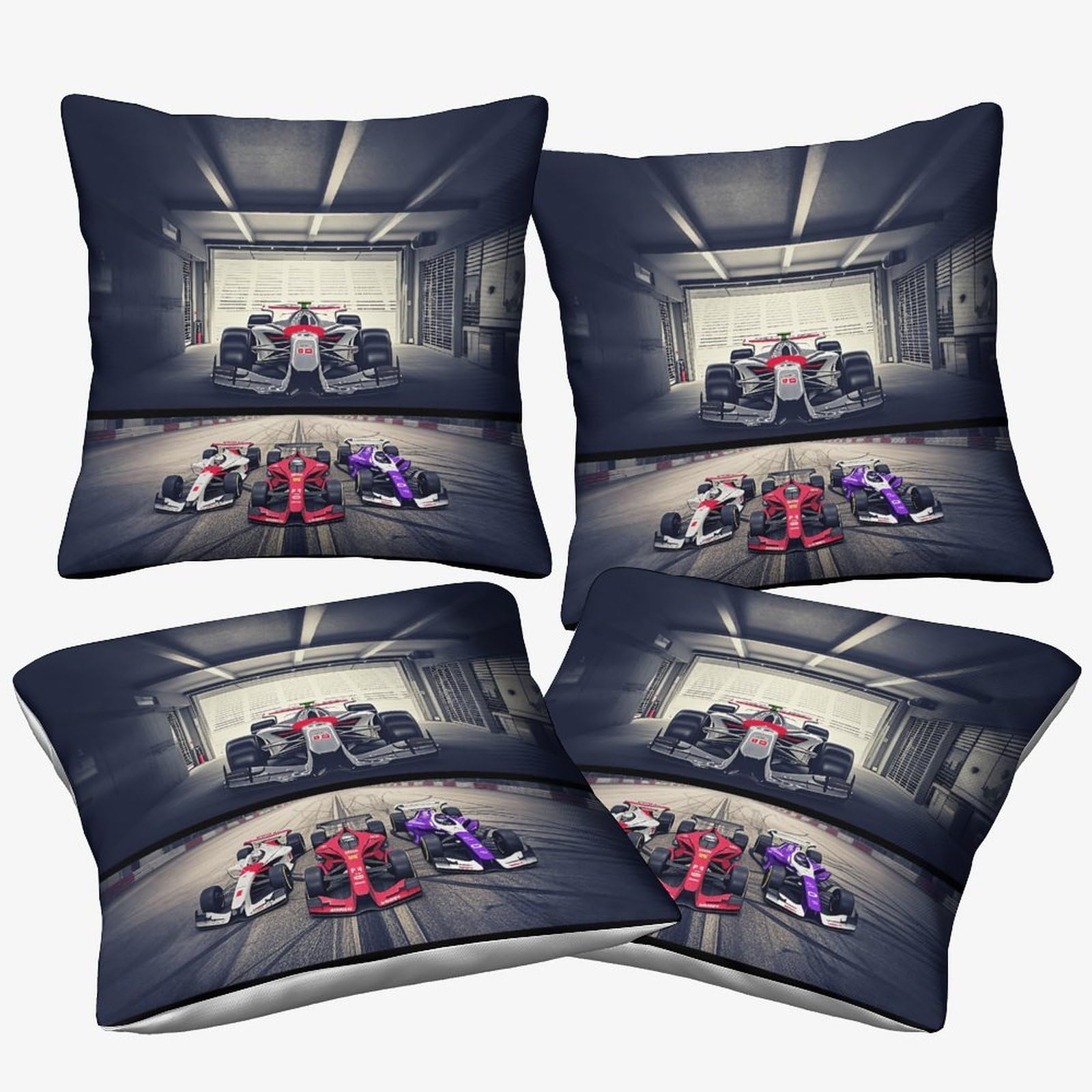 Dafufbw Formulaa Racing-15 Formulaa Racing Throw Pillow Cover 40X40cm, 4Pcs, Rectangle Pillow Cases Home Decorative Microfiber Racing Car Cushion Cover For Bed Sofa