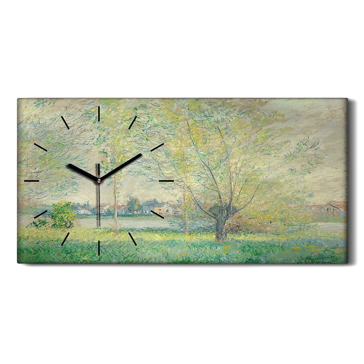 Horloge sur toile salon et chambre au motif paysage de pâturages