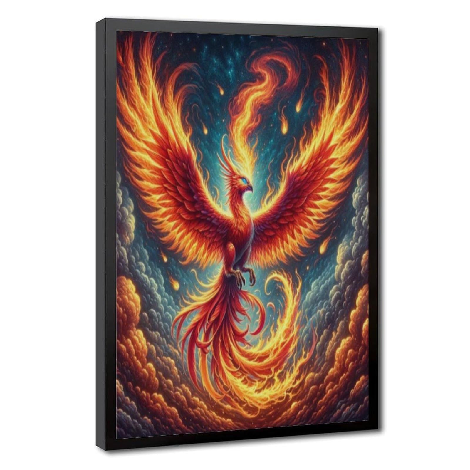 Bareronor Fire Phoenix Bird Poster Canvas Poster Bedroom Decor Landscape Office Room Decor Gift 24" L X 36" W