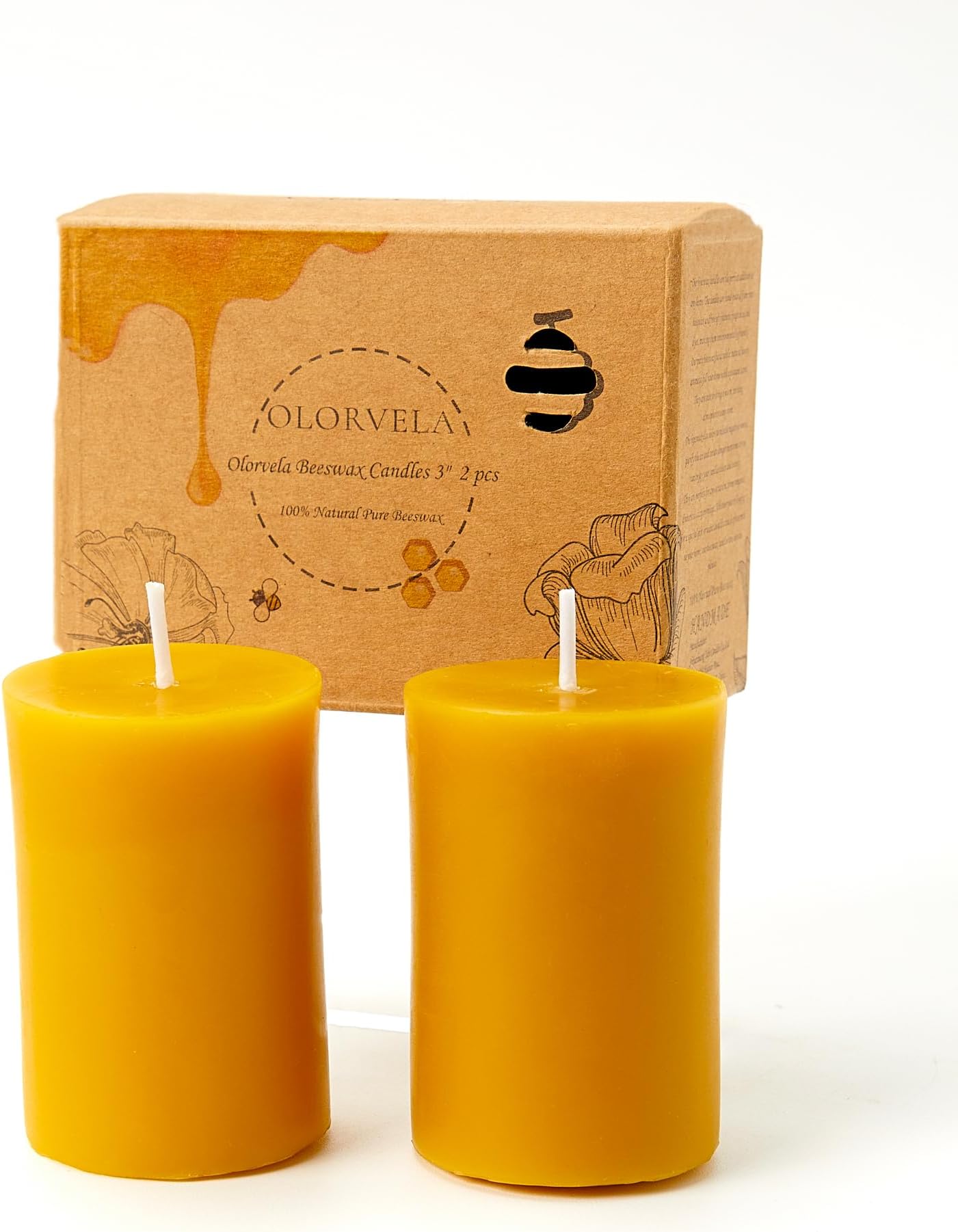 Veni candles 100 Pure Beeswax Pillar Candle (Cylinder 2.4