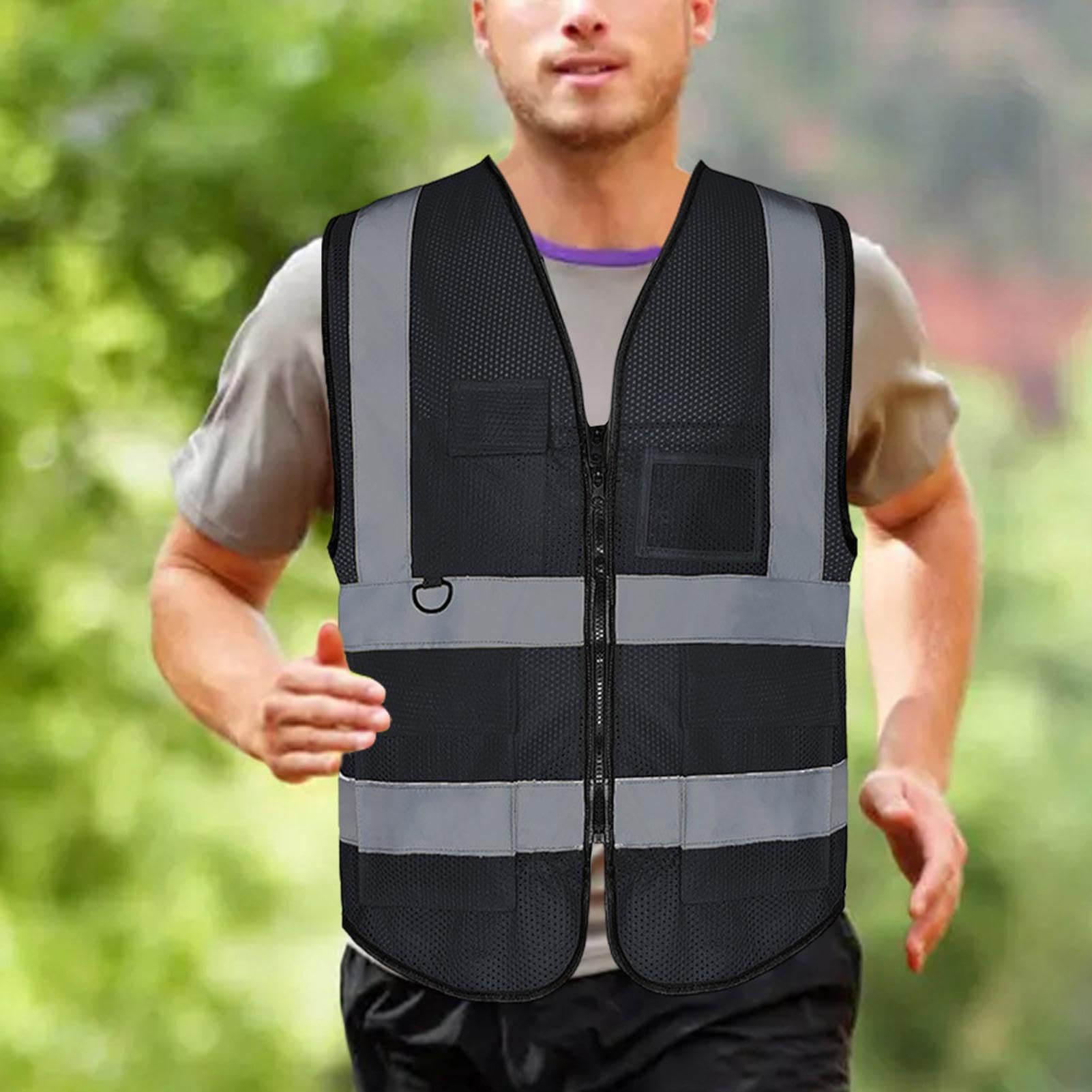 Kühlweste mit Kühlakkus, Kühlsicherheitsweste - Reflektierende Sicherheitskleidung Kühljacke Westen | Klimaanlagenweste mit Mesh-Design und Taschen für Männer und Frauen bei der Arbeit bei