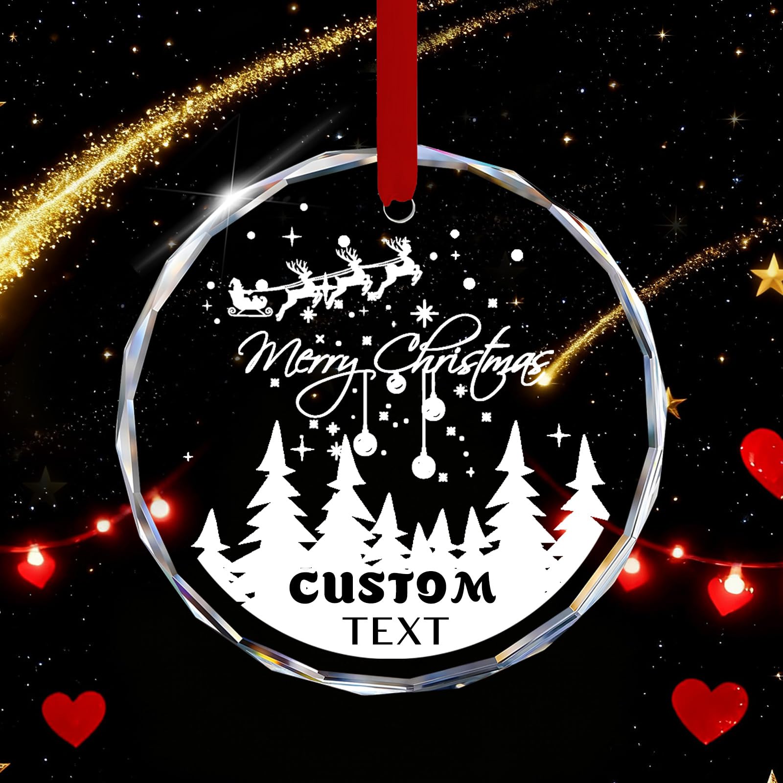 Qsz Girls Christmas Decorations 3 Personalised First Christmas Baubles Gifts Christmas Tree Decorations Custom Xmas Bauble Gift For Mom Dad Family Boys Friends (Christmas Decorations 3)