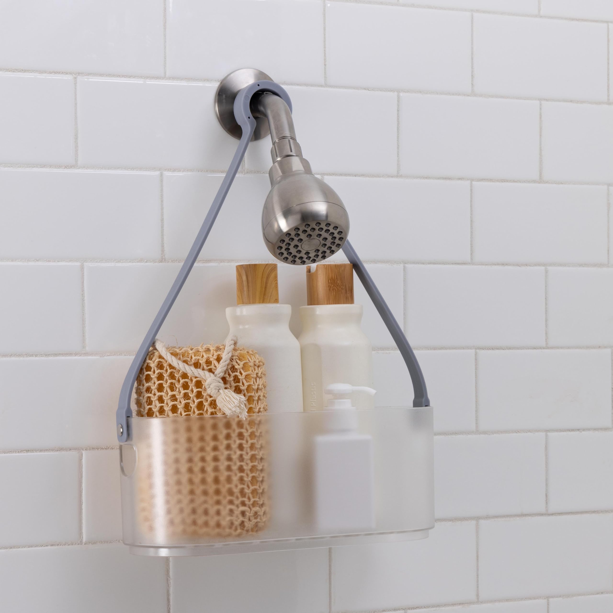 Bath Bliss 2 Way Deluxe Convertible Shower Caddy Hang Over Shower Head or Shower Door Bathroom Organization Self