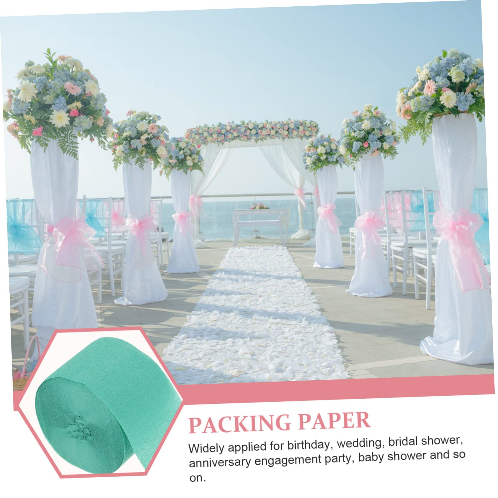 TEHAUX 24rouleaux Crépon Papier Pour Décorations De Fête Accessoires De Streamers Pour Anniversaires Et Mariages Décorations De Fête Papier