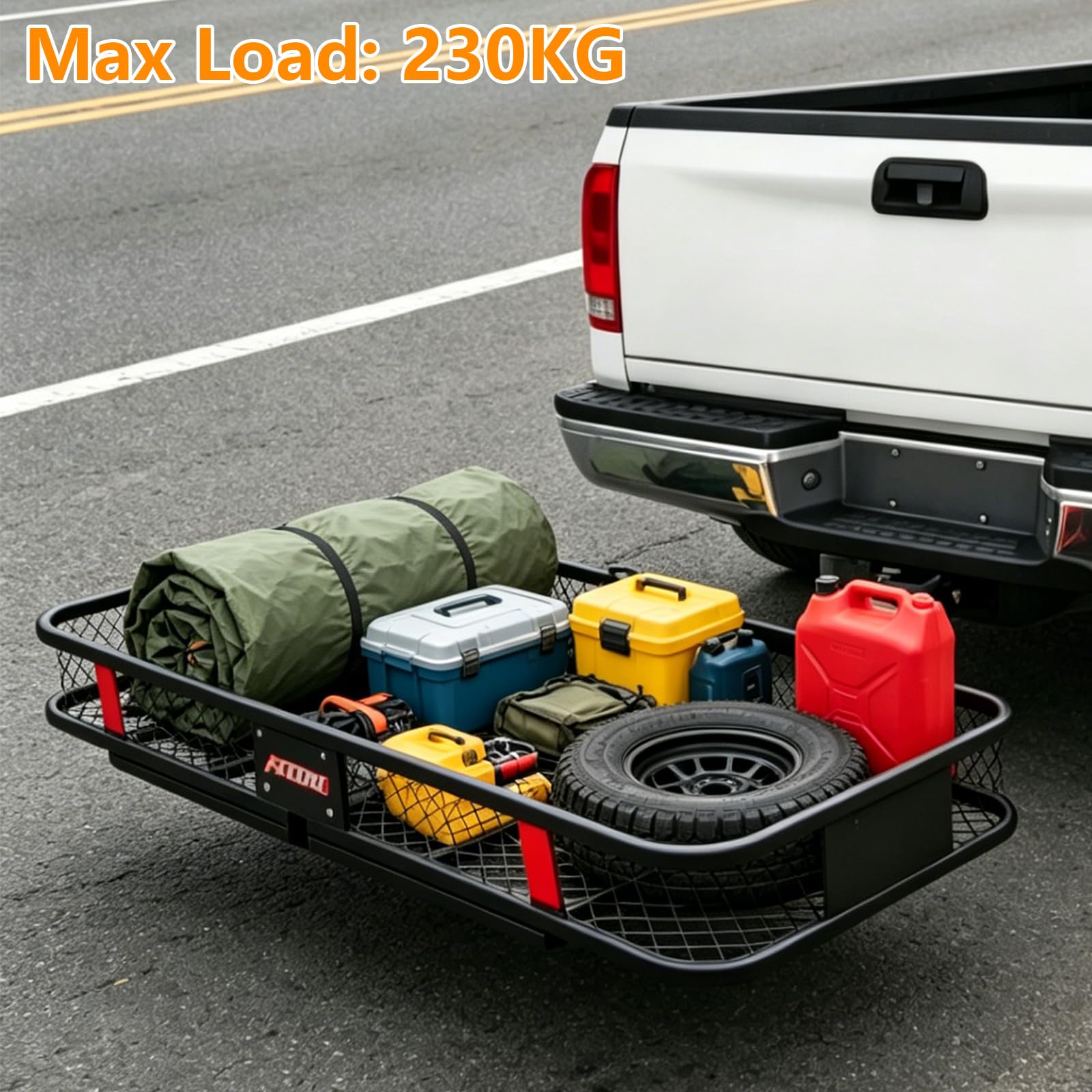 Heckträger für Anhängerkupplung, Gepäckträgerkorb für Anhängerkupplung Suitable for Tow Hitch Einsetzbar in ATV PKW SUV.Hoflader