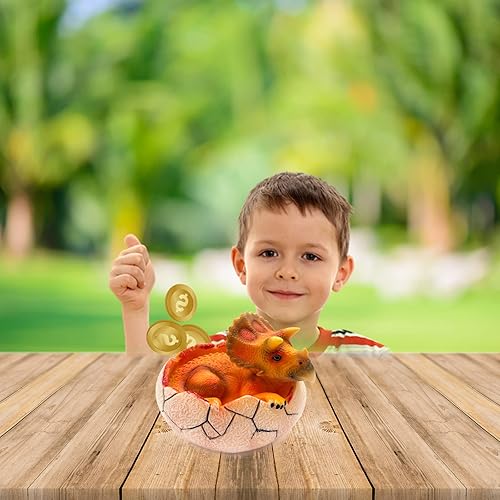 Miniatura 5 de Gemini&Genius Triceratops - Juguetes de dinosaurio, huevo de dinosaurio para niños, figura de acción de dinosaurio, caja de dinero, regalo de Pascua