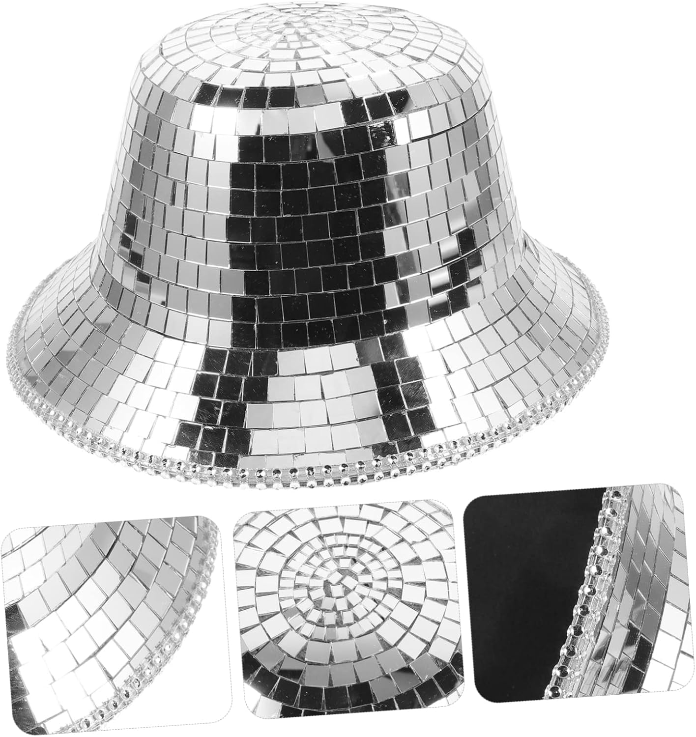 Disco Ball Cowboy Hat - Mirrored Ball Hat Cowgirl Fun Cosplay Party Disco Western Costume for Women Men for Halloween Dance Parties and Festive Events - Image 7