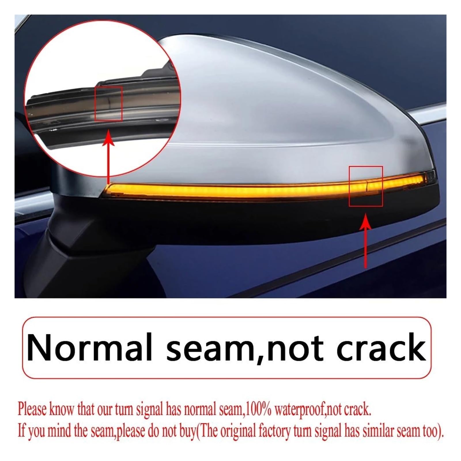 Generico Per Volvo XC60 2014 2015 2016 2017 LED Lampeggiante Lampade Per Specchietti Laterali Lampeggiatore Sequenziale Indicatore Di Direzione Freccia Specchietto Laterale(Dynamic Smoked)