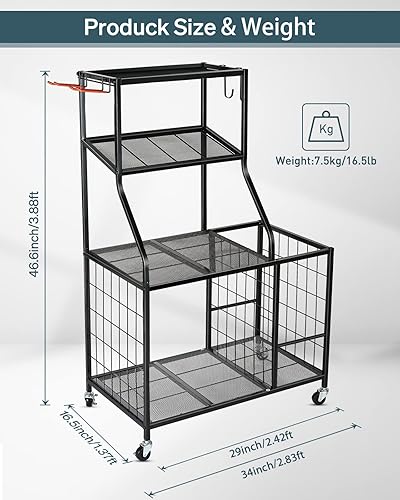 Miniatura 6 de Estante de pesas para gimnasio en casa, estante de almacenamiento para esterilla de yoga, estante de almacenamiento para mancuernas y pesas rusas,
