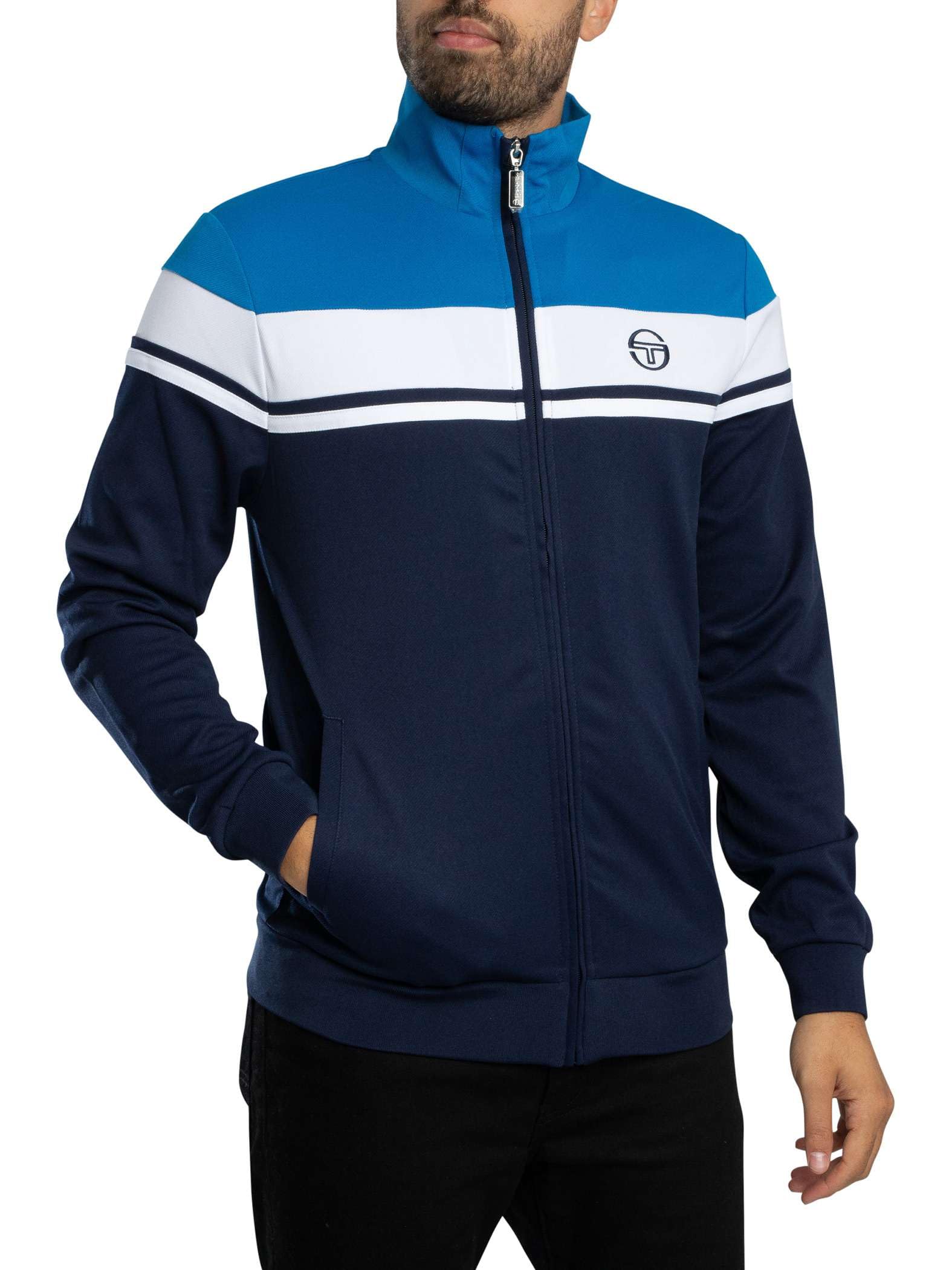 Sergio Tacchini Men's Damarindo Track Jacket, Directoire Blue/White/Maritime Blue