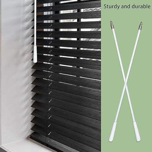 Miniatura 7 de Paquete de 2 varitas ciegas con gancho de metal, varita inclinable de fibra de vidrio blanca de 12 pulgadas, reemplazo de control de varilla ciega