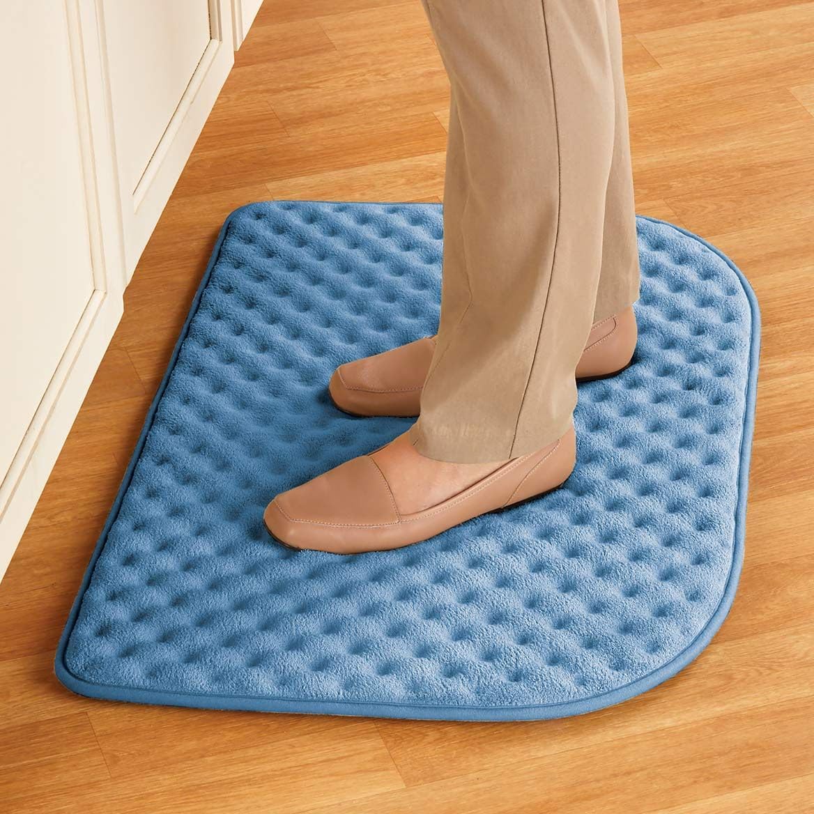 Gajula.Enterprises Anti-Fatigue Slice Kitchen Mat Light Blue – 30" x 20 1/4" Cushioned Floor Mat
