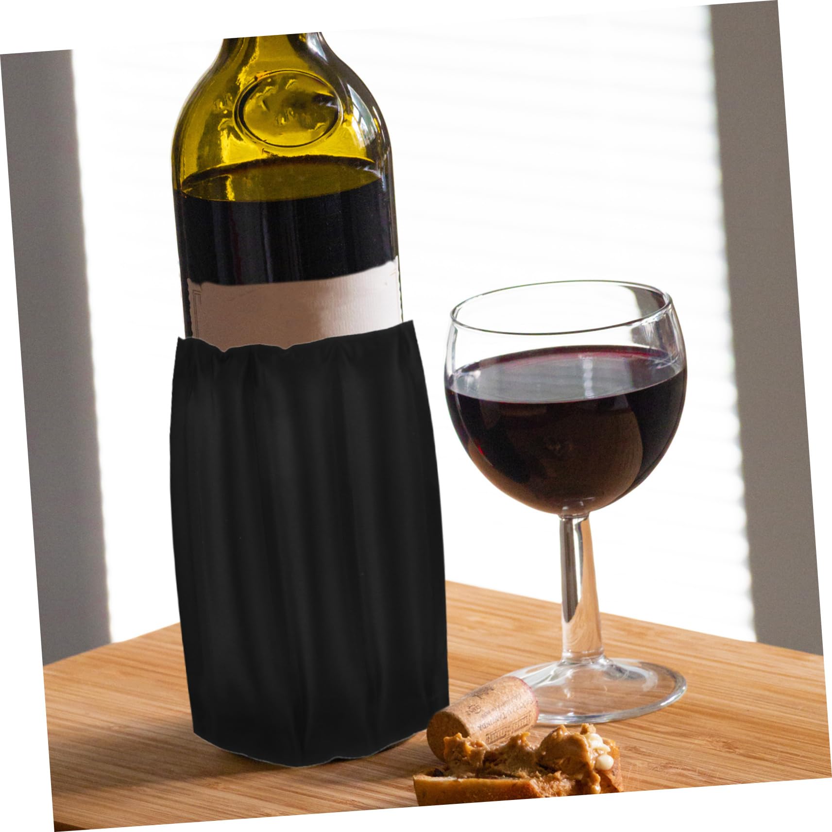À Vin Glacial Réutilisable Housse De Refroidissement Gel Pour Bouteille De Vin Pour Camping Et Pique- Maintien De Température Couleur Noire