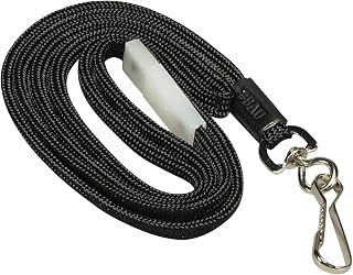 Breakaway Safety Lanyards Hook Flat Style 12 Pack Black (65549)