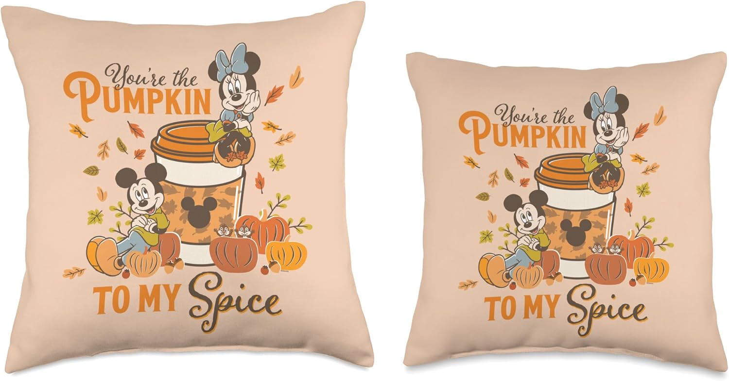 Disney Mickey & Minnie You're The Pumpkin to My Spice Fall Throw Pillow