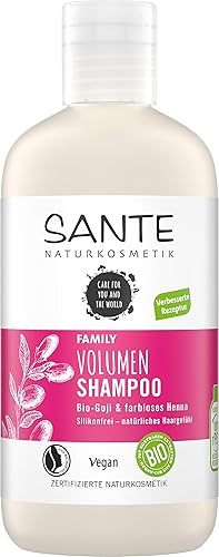 SANTE Naturkosmetik Volumen Shampoo Bio-Goji & farbloses Henna, Für feines