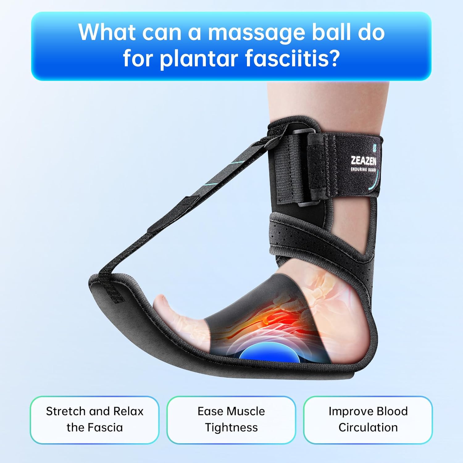 Plantar Fasciitis Brace Night Splint, Adjustable Foot Support for Heel Spur, Foot Drop & Achilles Tendonitis Relief, Comfortable Day & Night Use for Men and Women (Black, Large) - Image 7