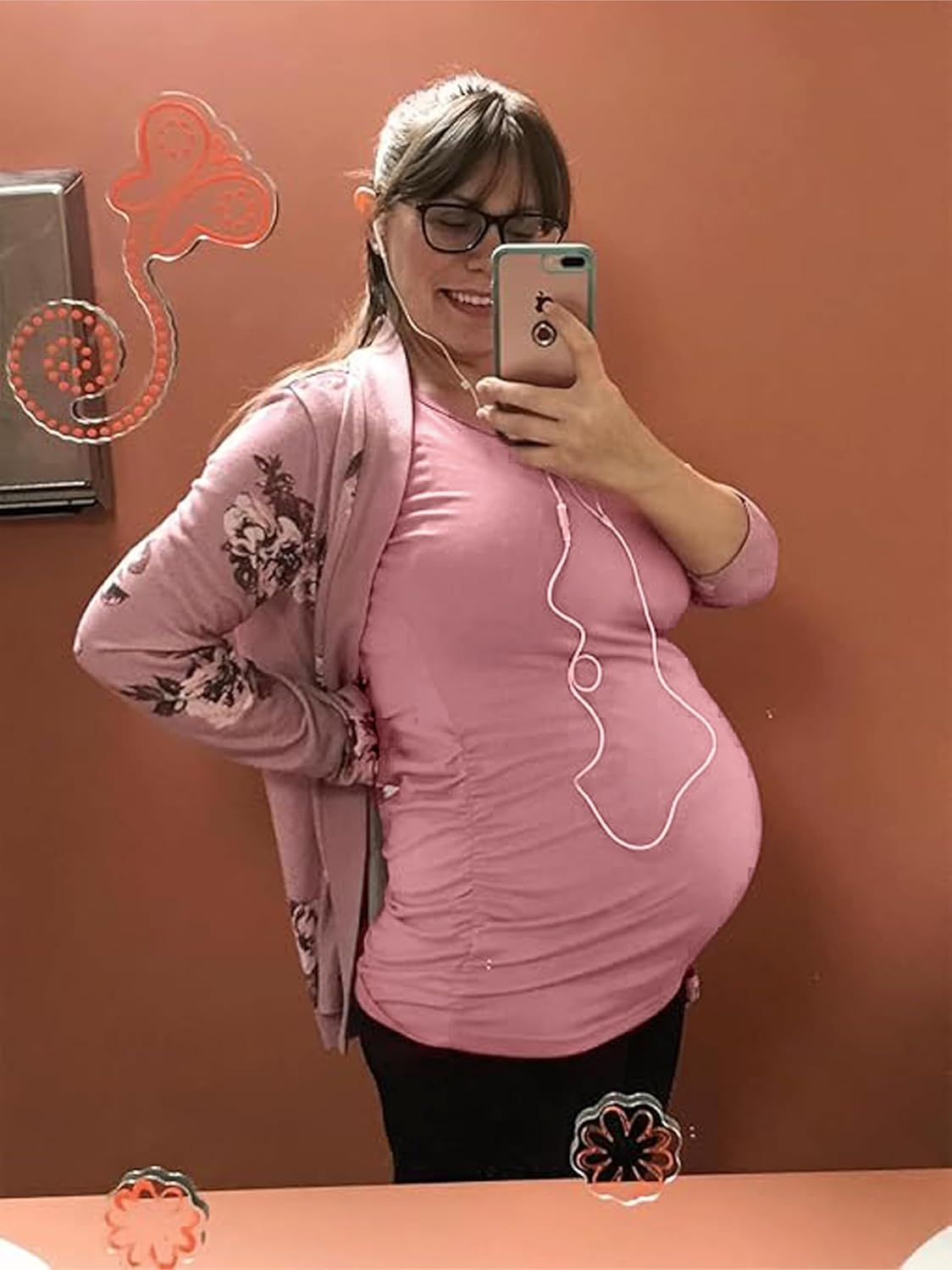 Liu & Qu Womens Maternity Tops Short Sleeve Round Neck Pregnancy Shirts 3 Packs - Image 2