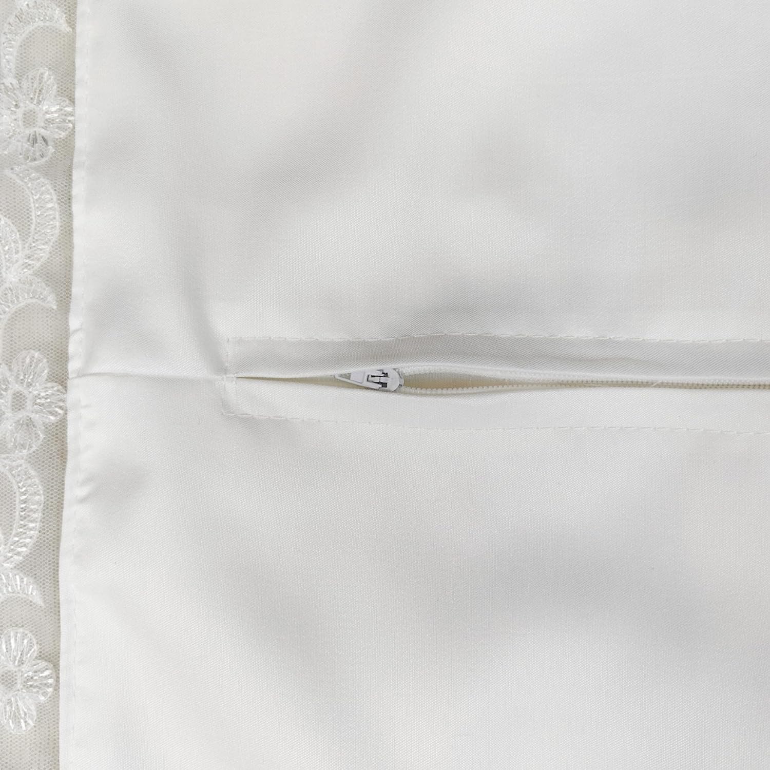 Beaded Throw Pillow Cover 16x16 Inch, White Throw Pillow Cover, Euro Sham，Cushion Sham- Beautiful Elegant Accessory to Dress Up Couch Sofa & Bed - Cover Only - 1 Pack