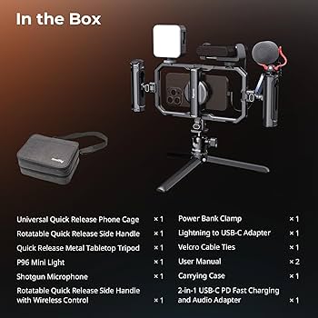 SmallRig スマートフォン用(スマホ用 ケージキット 3155B) Amazon.com: SmallRig Universal Quick Release Phone Cage Kit