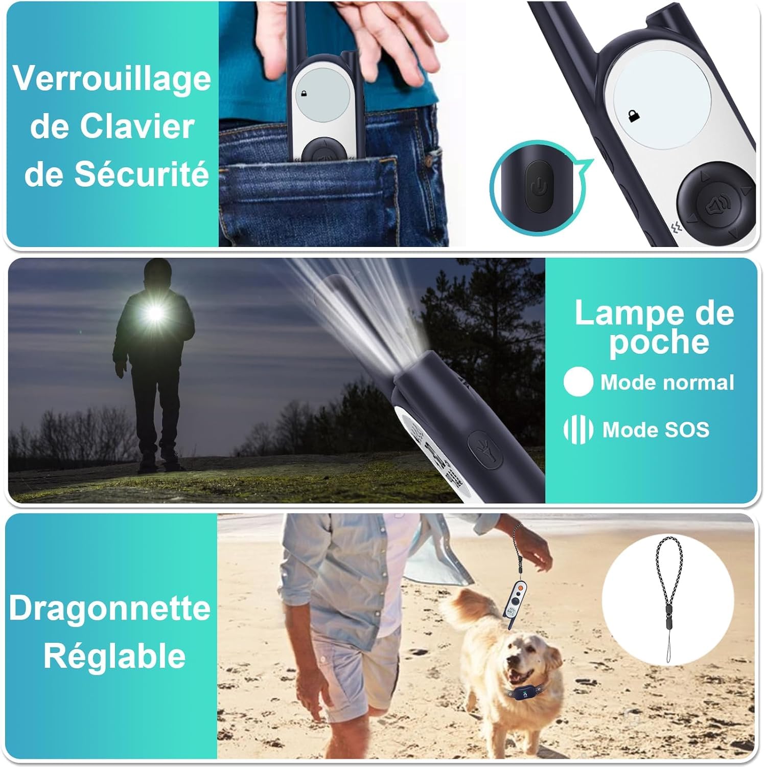 MIMOFPET Clôture Électronique pour Chien,8M à 1050M Ajustable Clôture pour Chien,Résistant à L’Eau Collier de Dressage pour Chiens de Moyennes et Grandes