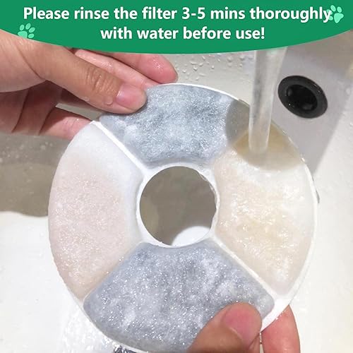 Miniatura 5 de Filtros de fuente de agua para gatos, paquete de 8, 50% más de resina y carbón activado, filtros de repuesto originales para fuente de flores de