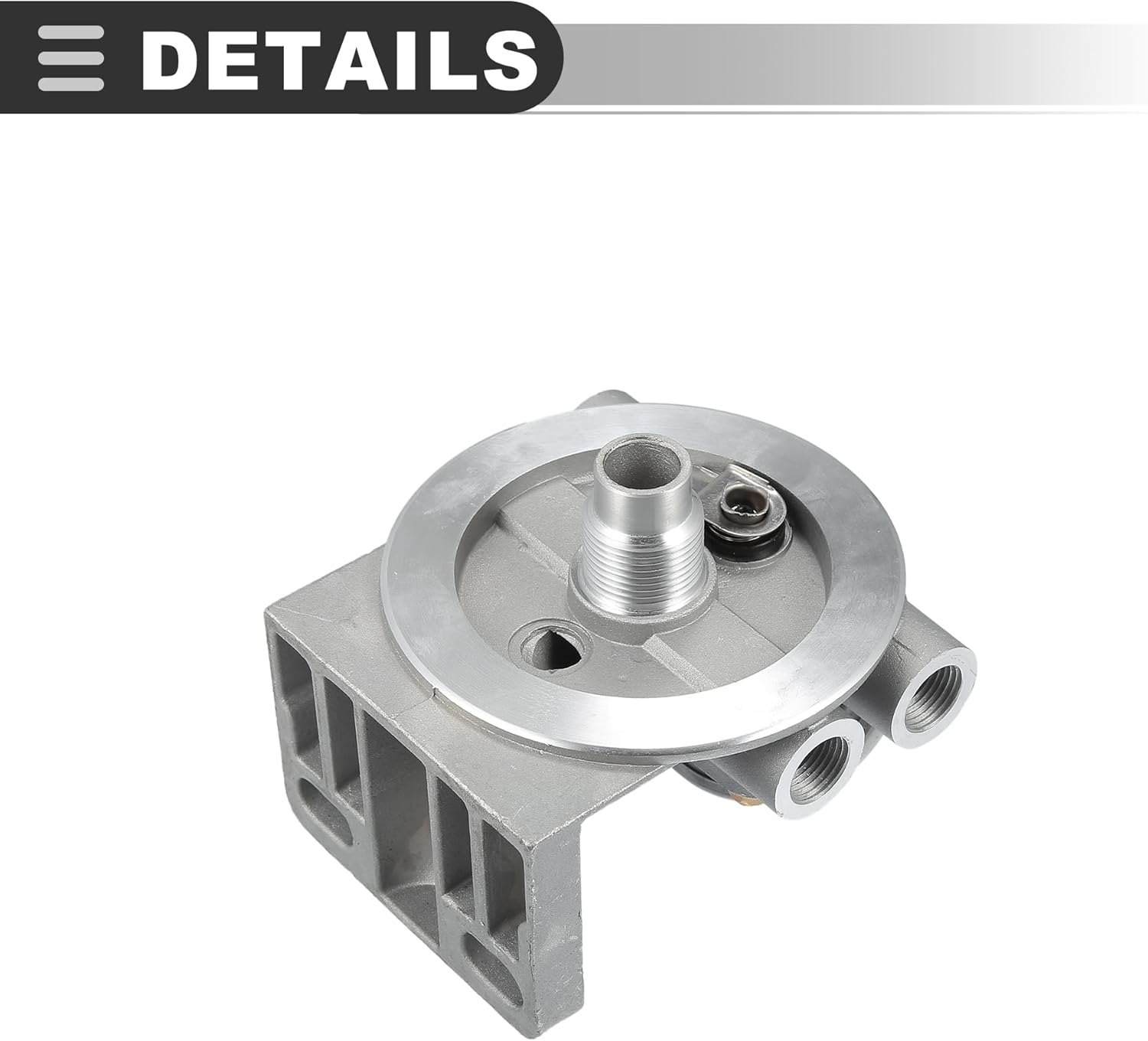 Motoforti Universal Diesel Fuel Filter Mounting Base,Hand Priming Pump Mounting Base,3/8" NPT 1-14",Reliable, Metal,Silver Tone