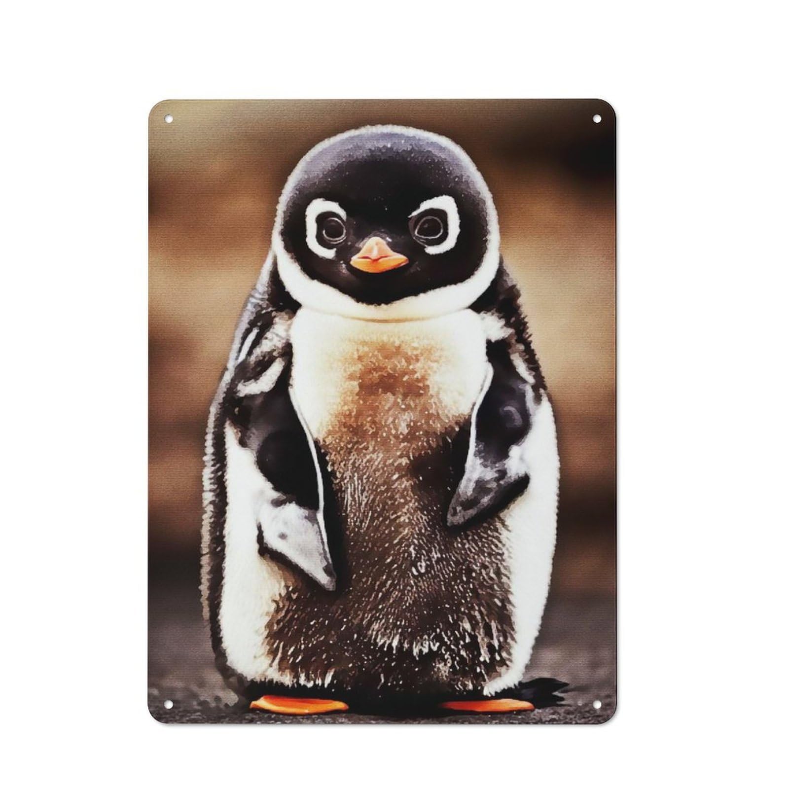 Junmoney Style-6 Classic Kitchen Metal Sign 40X30cm Featuring Abstract Penguin, Cafe Wall Decor For Restaurant, Kitchen, Counter Or Breakfast Nook