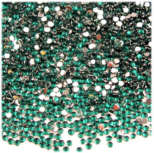 Miniatura 6 de The Crafts Outlet 5,000 diamantes de imitación redondos de 0.059 in para uñas, parte trasera plana, rojo rubí