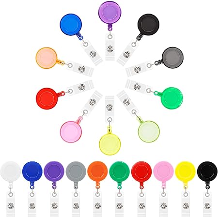 1pc 24-Inch Extendable Badge Reel With Belt Clip, Retractable Round ID Badge Holder With Snap-On - View #6