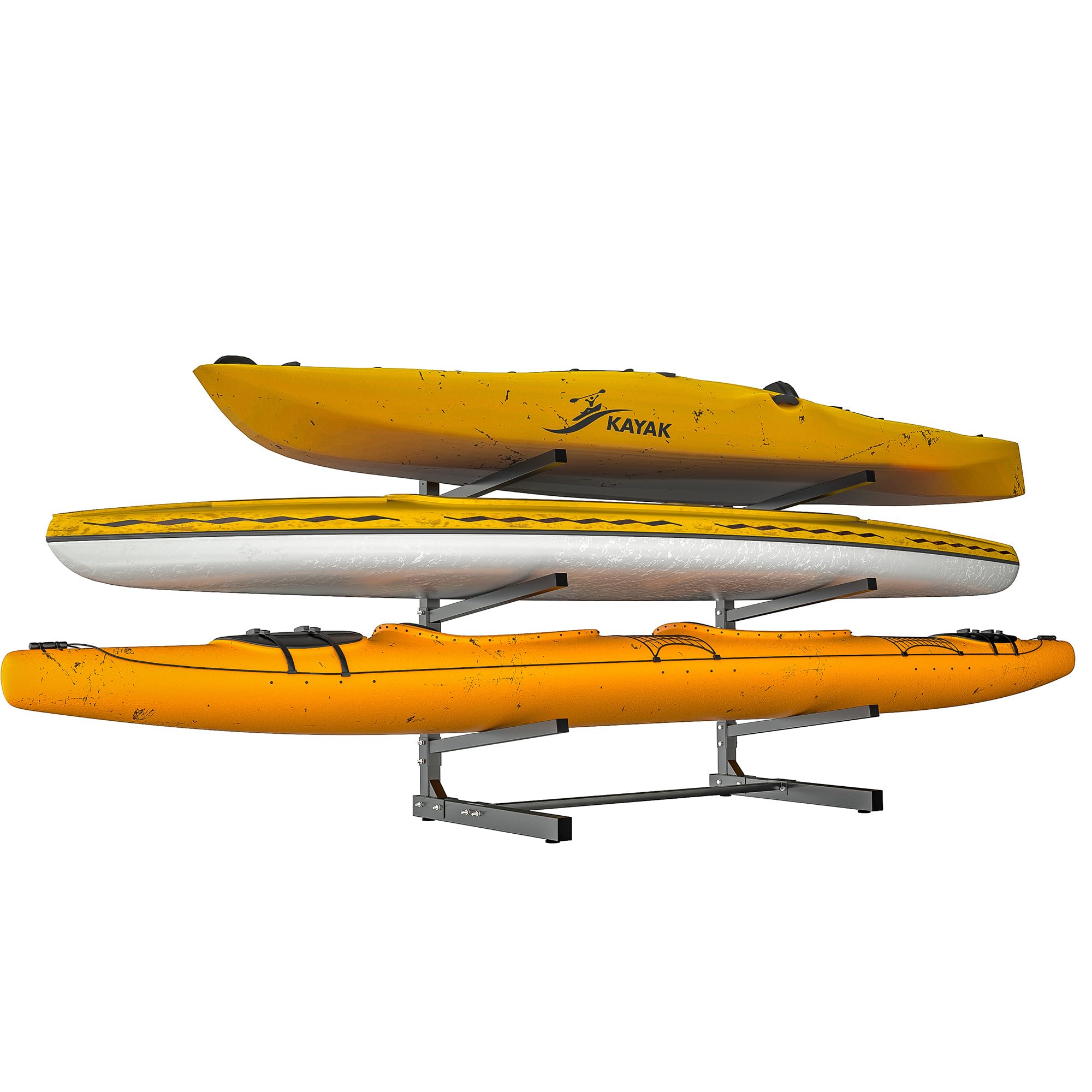 EVERHANGER Kayak Storage Rack, Adjustable Kayak Stand Holder, Freestanding Paddle Board Rack for Kayak, Canoe, Surfboard, 320lbs Capacity