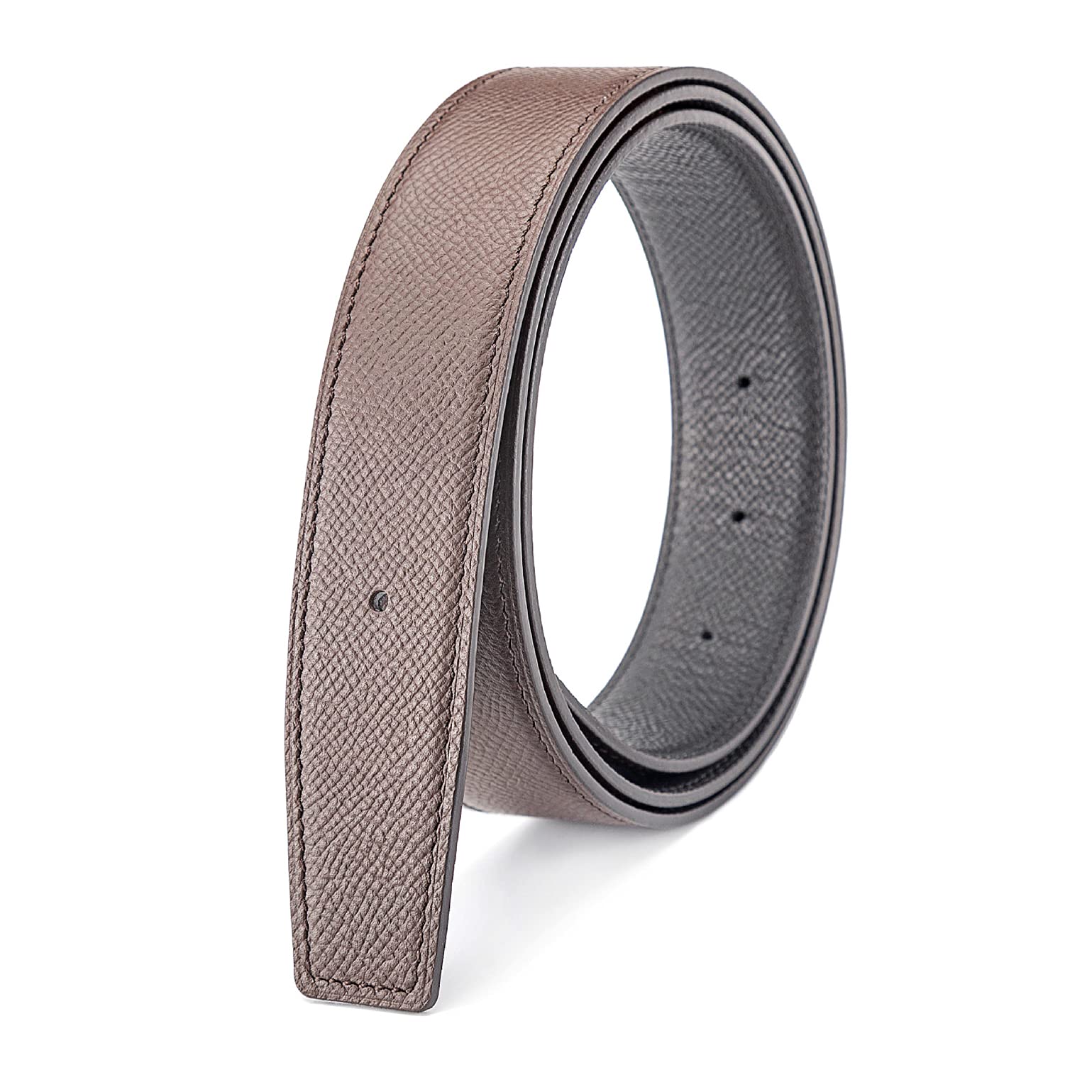 Vatee's Cinturón de repuesto reversible de piel auténtica sin hebilla de 3,8 cm/3,2 cm de ancho, H285 Marrón Negro, X-Large