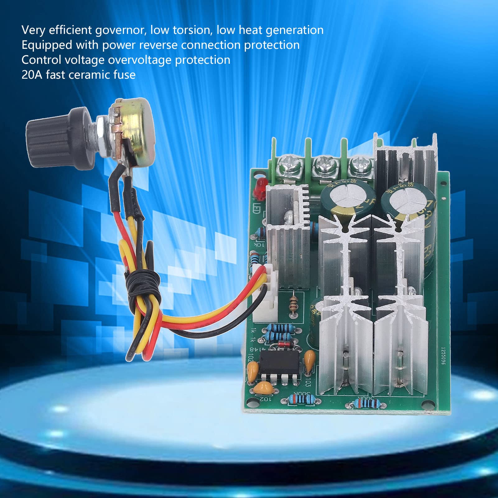 AFFIDABILE REGOLATORE VELOCITÀ motore 20A PWM 12V 24V 36V 48V interruttore a pulsante incluso