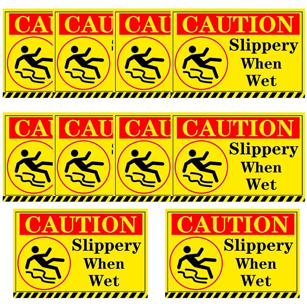 CVANU Caution Slippery When Wet Warning Safety Self-Adhesive Waterproof PVC Vinyl Sign Sticker Size (7inchX5inch)_Pack of 10 (B0CBPP18DH) Amazon Price History, Amazon Price Tracker