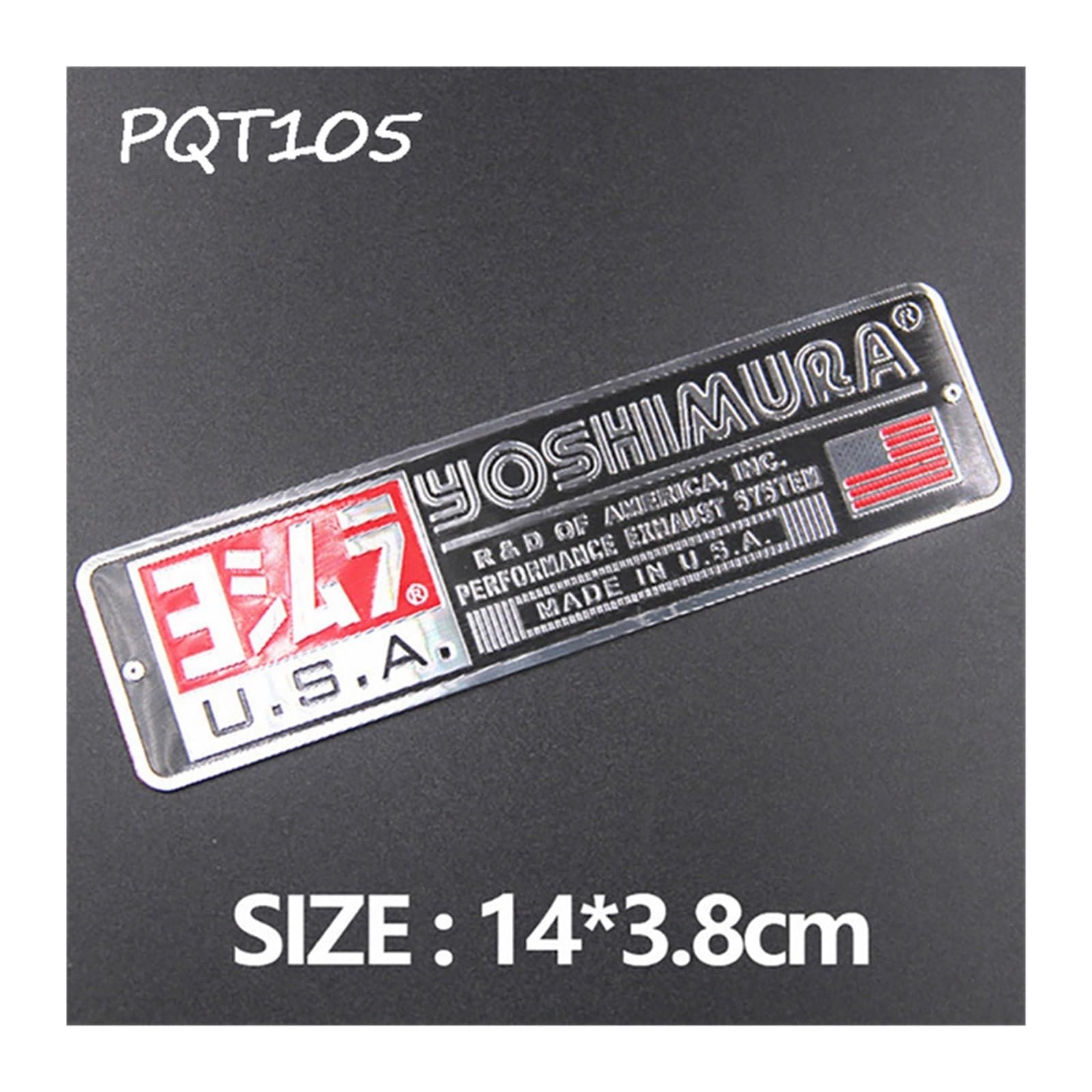 WITTSY For Suzuki Motorcycle Exhaust Pipes Sticker Decal Aluminum 3D Heat Resistant Sticker Decal (Color : PQT105 WITTSY For Suzuki Motorcycle Exhaust Pipes Sticker Decal Aluminum 3D Heat Resistant Sticker Decal (Color : PQT105