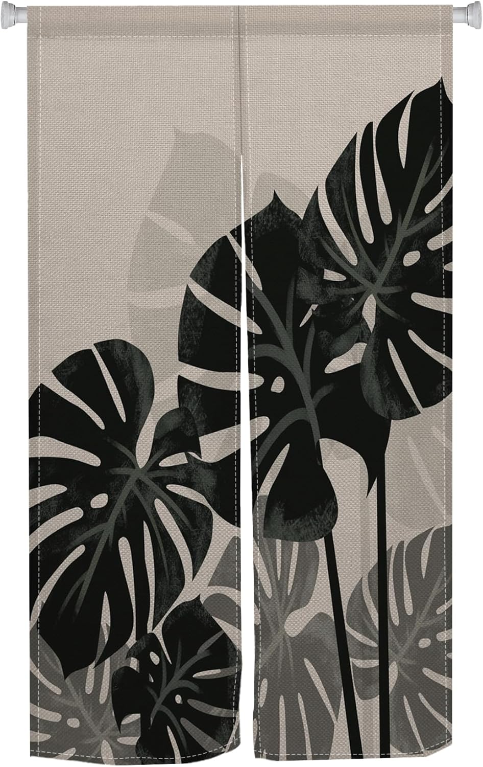 Japanese Noren Doorway Curtain Traditional Noren Door Curtain Tapestry Japanese Leaf Printed Window Treatment for Hanging Room Partition Divider Restaurant Door Decoration,33.5"x 55.9"