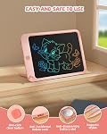 LCD Writing Tablet 10 Inch, Colorful Electronic Doodle Board Drawing Tablet, Memo Board, Drawing Pads with Lanyard, Travel Educational Toys Gifts for Kids Toddlers Age 3 4 5 6 7 8 9 Years Girls(Pink