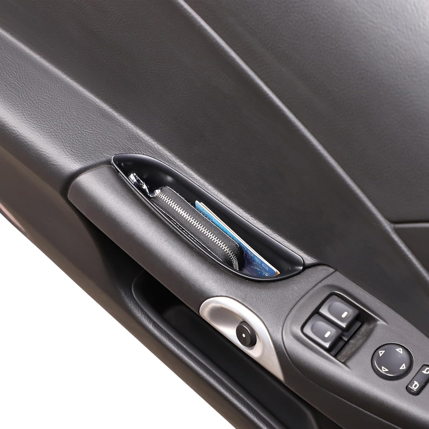 PIUGILH Door Armrest Storage Box Tray Fit for Corvette C6 2005-2013 Inner Accessories, ABS Interior Car Door Side Armrest Storage Box Tray Trim